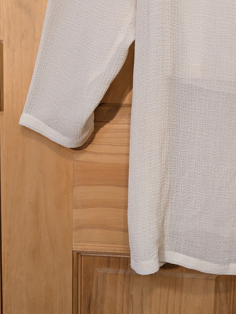 Chico's Drama Embellished Tunic Cashew Cream Beige LS Blouse Sz 0/Sm Boho Flowy - Picture 10 of 16